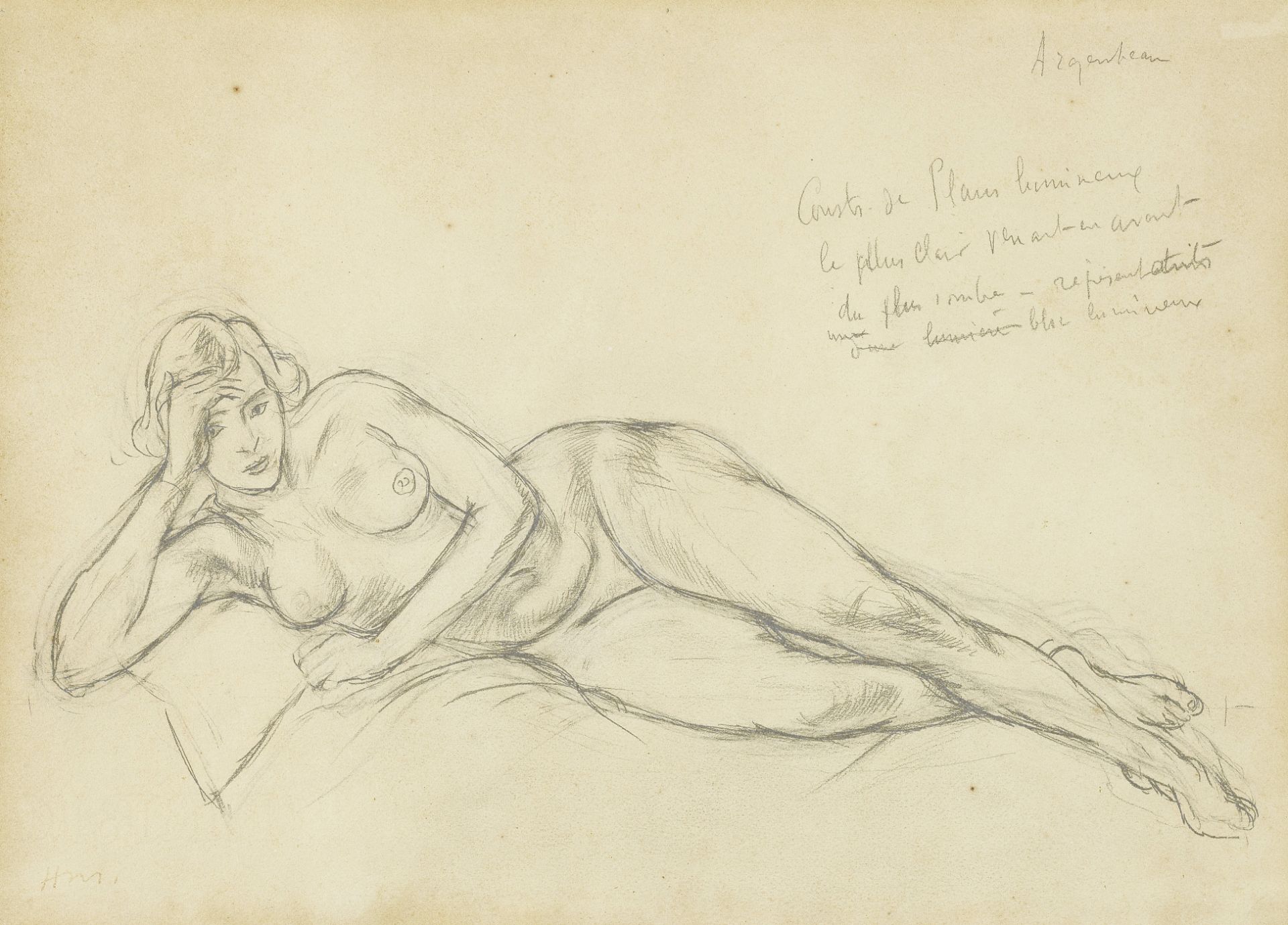HENRI MATISSE (1869-1954) Nu couch&#233; (Biscotto) (Executed in 1918)