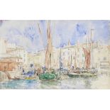 ALBERT LEBOURG (1849-1928) La Rochelle, le port des bateaux de p&#234;che (Executed in La Rochel...