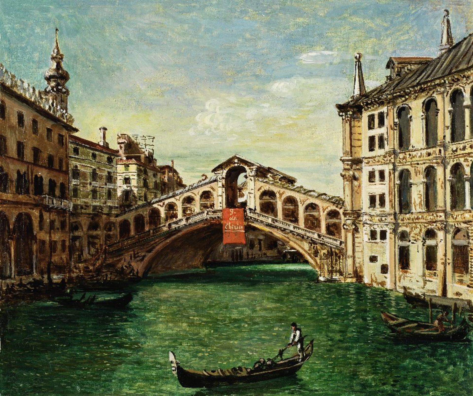 GIORGIO DE CHIRICO (1888-1978) Ponte di Rialto (Painted in 1956)