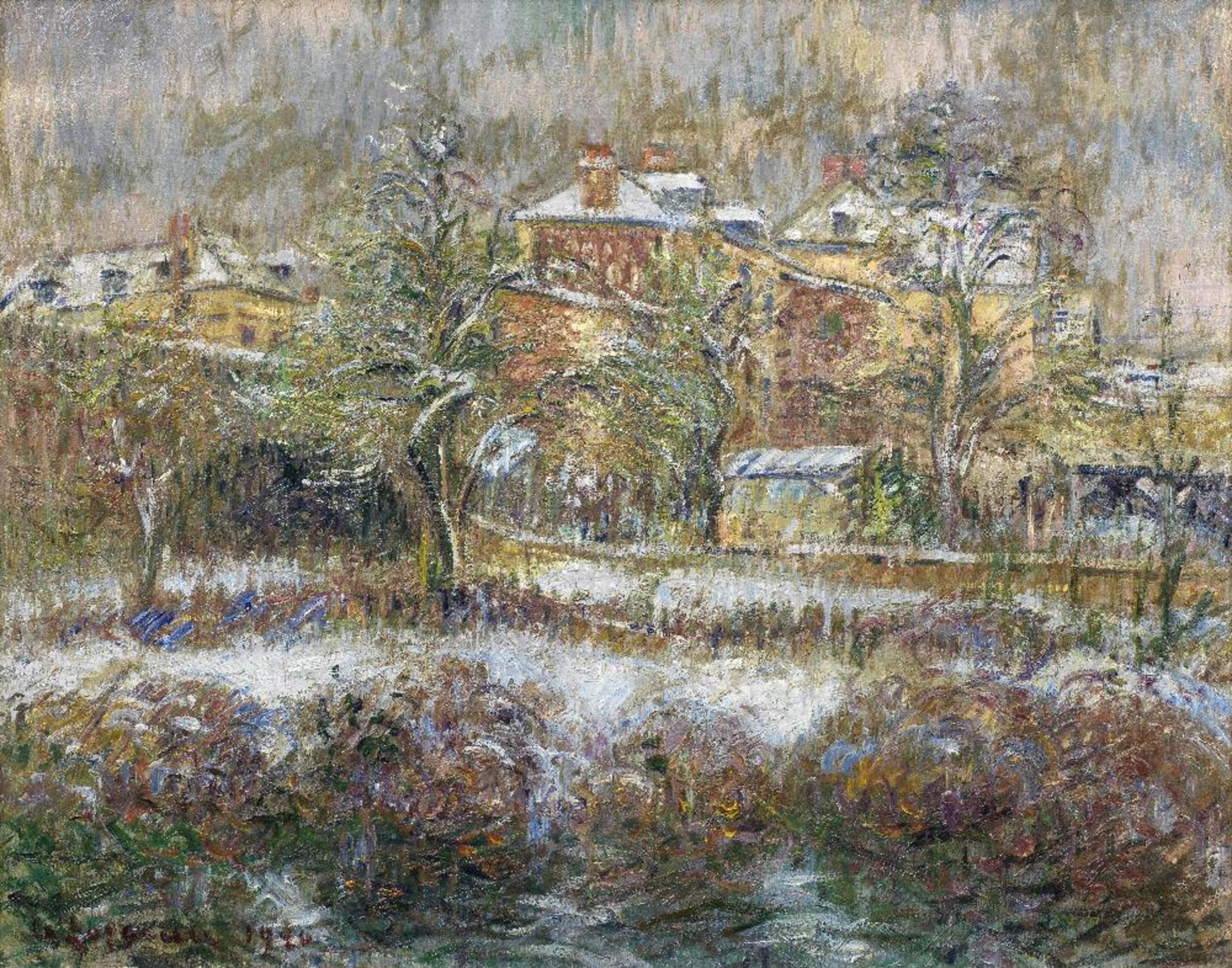 GUSTAVE LOISEAU (1865-1935) Effet de neige, Magny-en-Vexin, Val d'Oise (Painted in 1920)