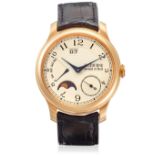 F.P. JOURNE. AN 18K ROSE GOLD AUTOMATIC CALENDAR WRISTWATCH WITH MOON PHASE AND POWER RESERVE IN...