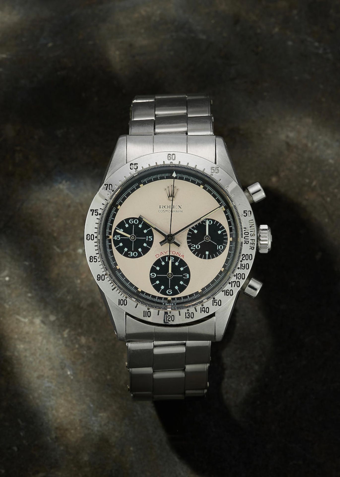 ROLEX. A VERY FINE AND RARE STAINLESS STEEL MANUAL WIND CHRONOGRAPH BRACELET WATCH Cosmograph Da...