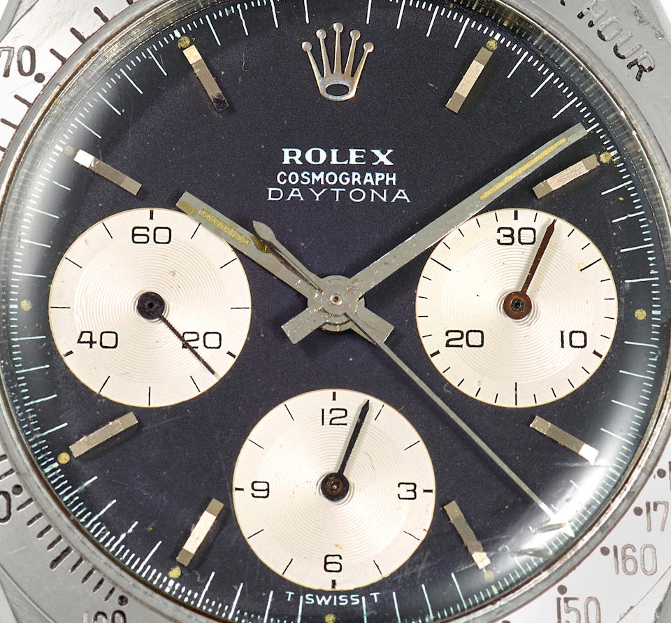 ROLEX. A STAINLESS STEEL MANUAL WIND CHRONOGRAPH BRACELET WATCH Cosmograph , Ref: 6239, c. 1967 - Image 2 of 2