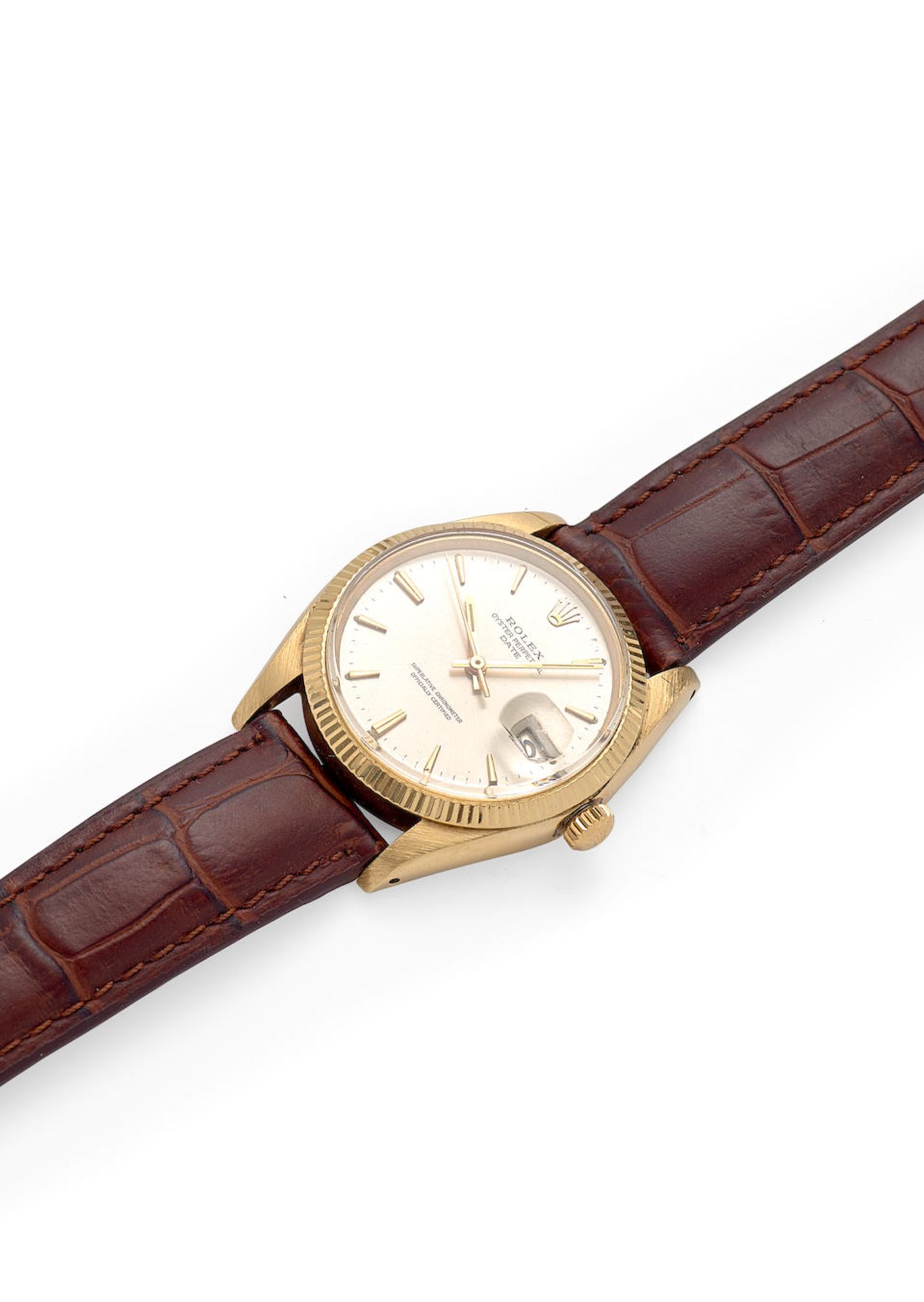 ROLEX. A 14K GOLD AUTOMATIC CALENDAR WRISTWATCH Oyster Perpetual Date, Ref: 1503, c. 1968 - Image 3 of 4