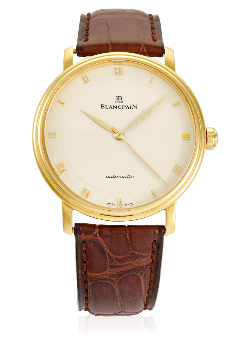 BLANCPAIN. AN 18K GOLD AUTOMATIC WRISTWATCH Villeret, Ref: 6222 1442 55, c. 2000s