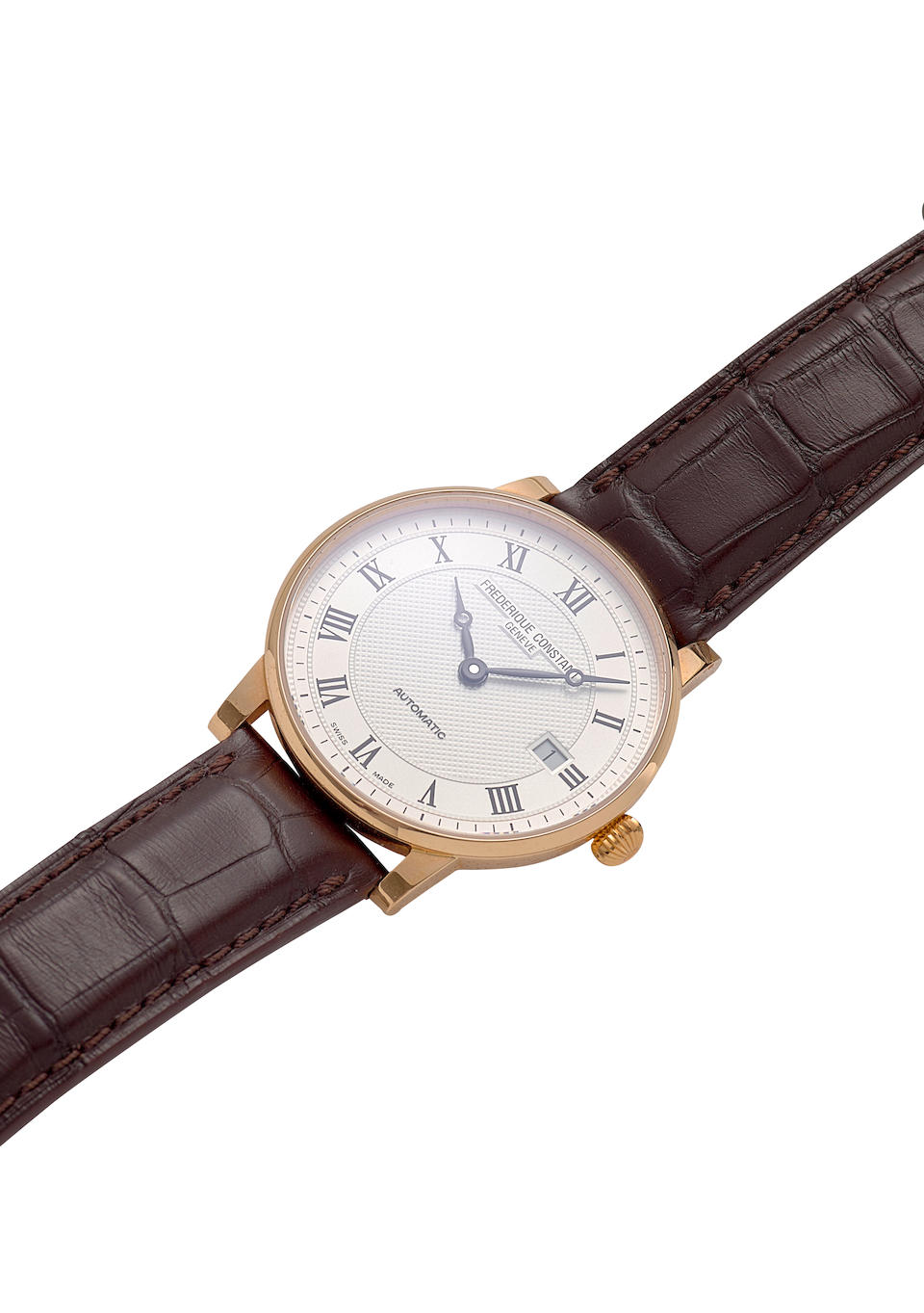 FÉDÉRIQUE CONSTANT. AN 18K ROSE GOLD AUTOMATIC CALENDAR WRISTWATCH Classic, Ref: FC-31... - Image 4 of 5