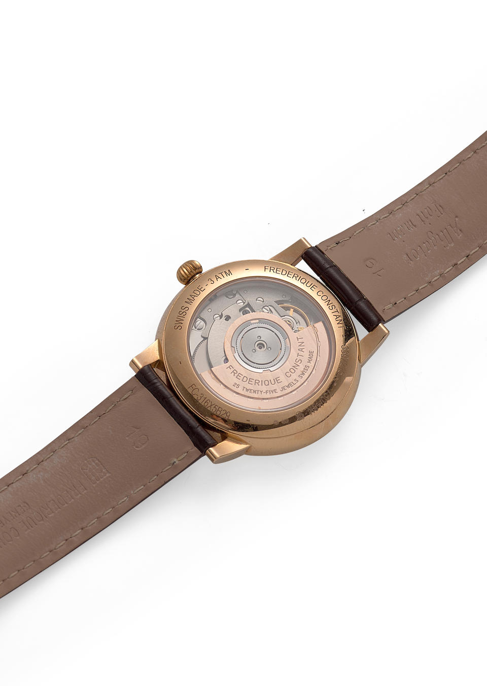 FÉDÉRIQUE CONSTANT. AN 18K ROSE GOLD AUTOMATIC CALENDAR WRISTWATCH Classic, Ref: FC-31... - Image 3 of 5