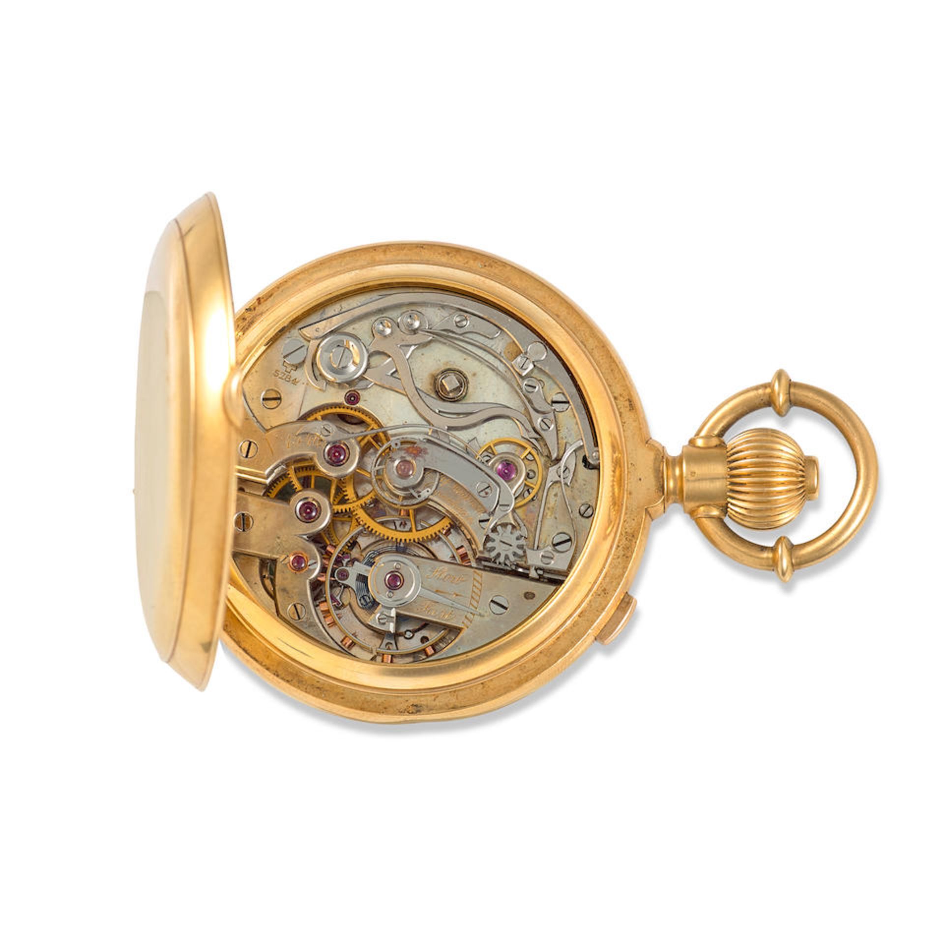 JULES JURGENSEN, COPENHAGEN. A FINE 18K GOLD OPENFACE SPLIT SECOND POCKET WATCHc. 1885 - Bild 2 aus 3