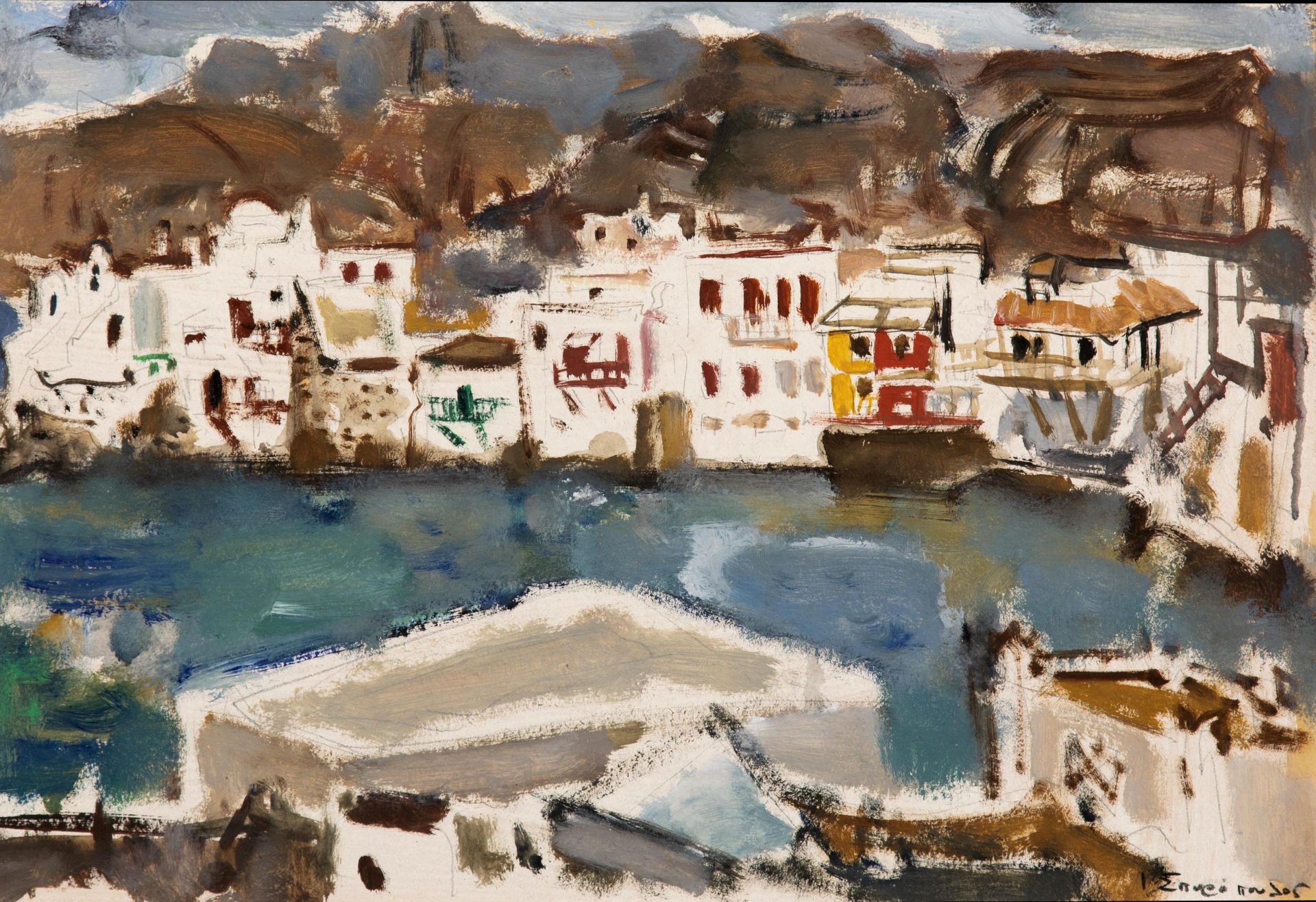 YIANNIS SPYROPOULOS (1912-1990) Vue de Mykonos