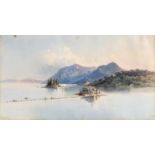 ANGELOS GIALLINA (1857-1939) Vue de Pontikonisi, Corfu