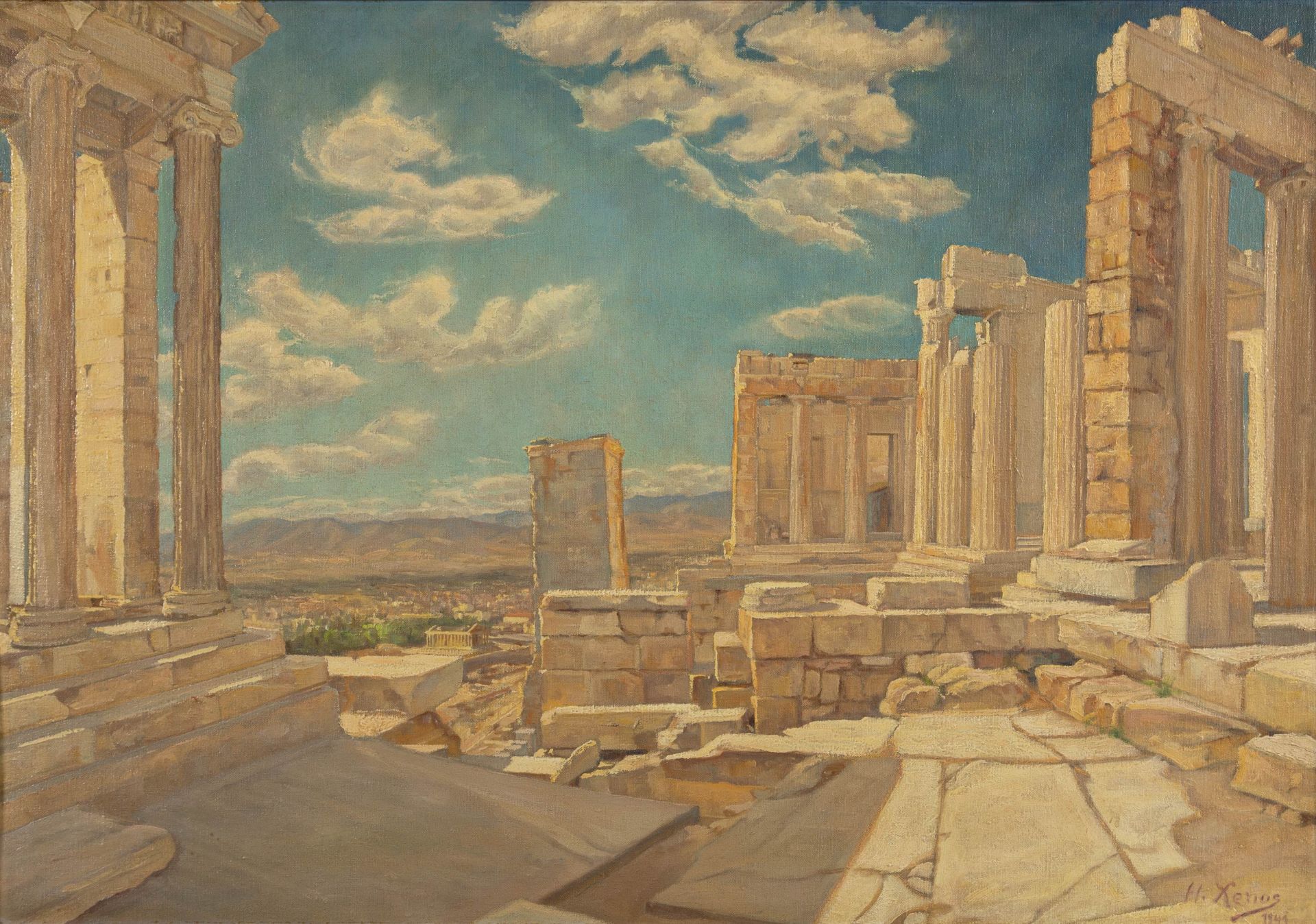 NIKOLAOS XENOS (1908-1983) Vue de l'Acropole, Ath&#232;nes