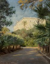 PEDER M&#216;RK M&#216;NSTED (1859-1941) Vue sur les vieux palais (Parlement grec d'Ath&#232;nes)