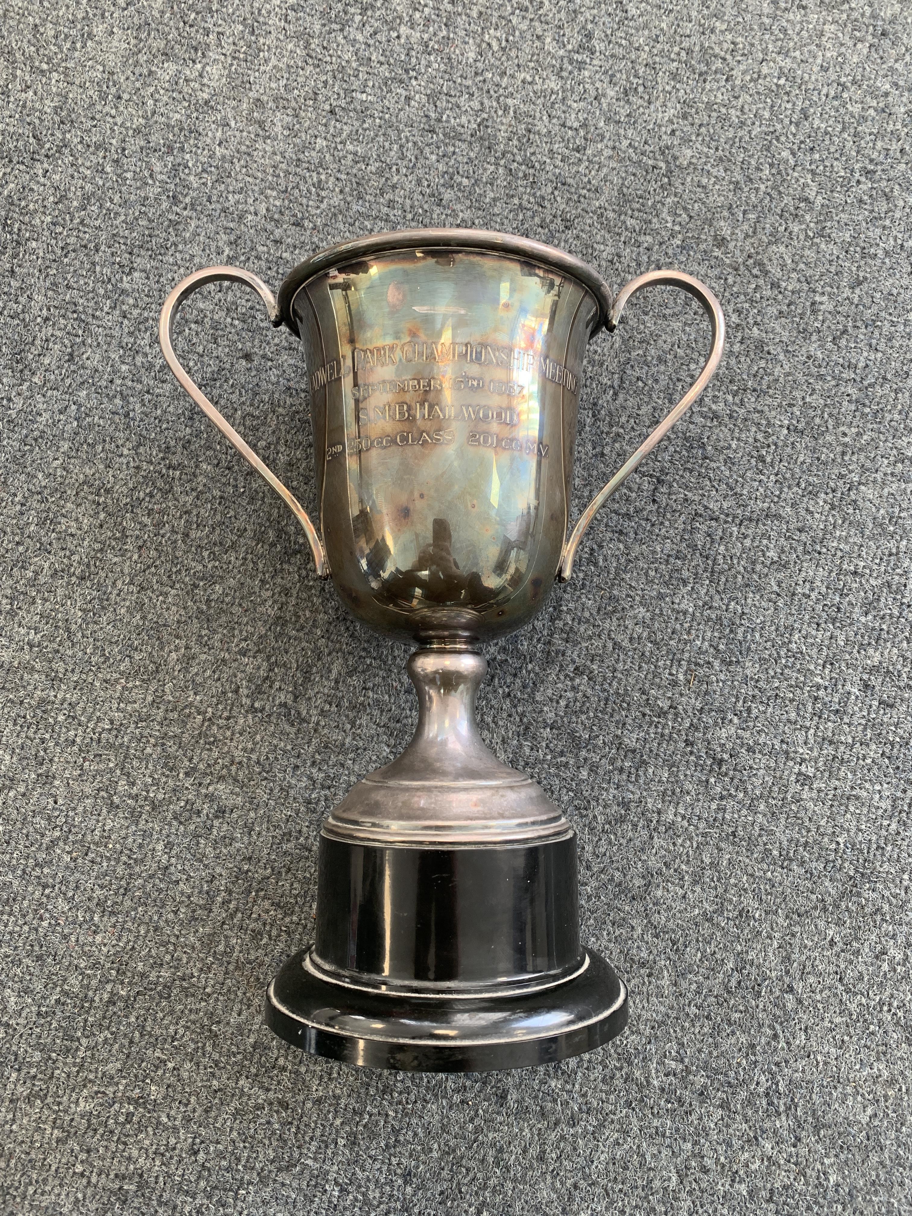 Mike Hailwood - A Cadwell Park Championship Meeting trophy, 1957 ((5))