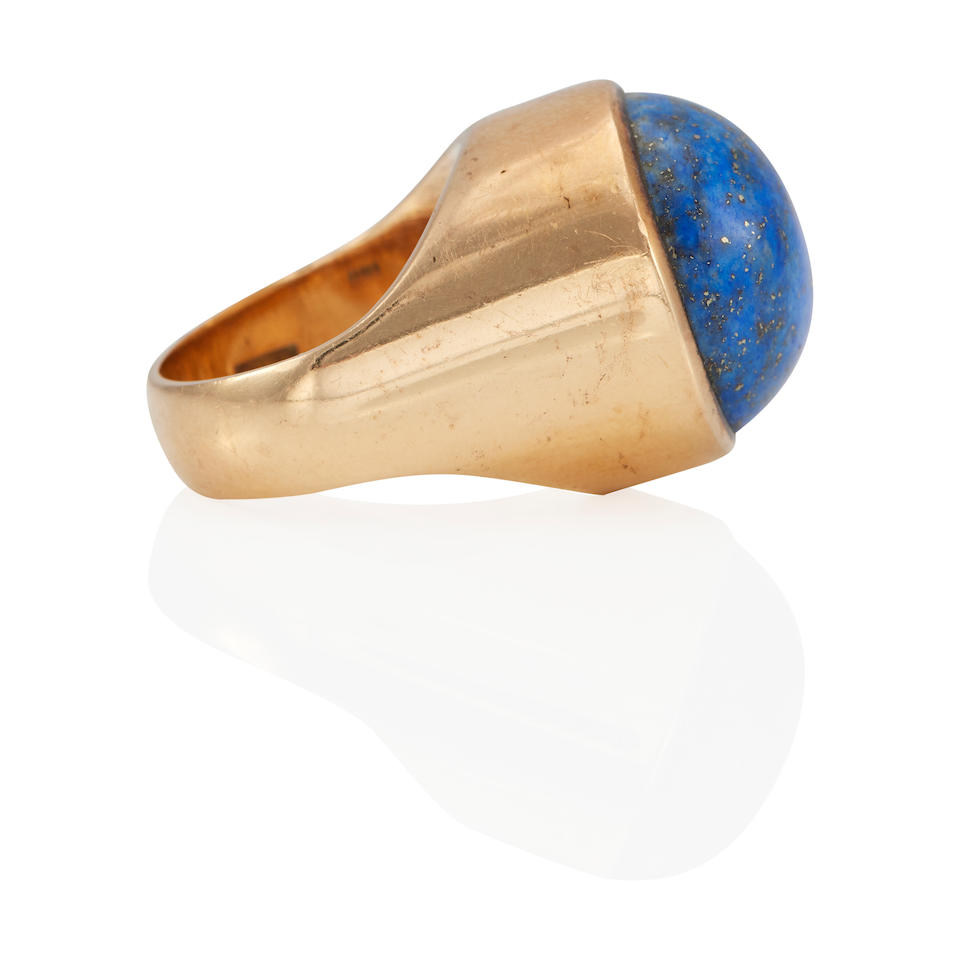 A 14K GOLD AND LAPIS LAZULI RING - Image 3 of 3