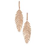 PIRANESI: A PAIR OF 18K ROSE GOLD AND DIAMOND PENDANT EARRINGS