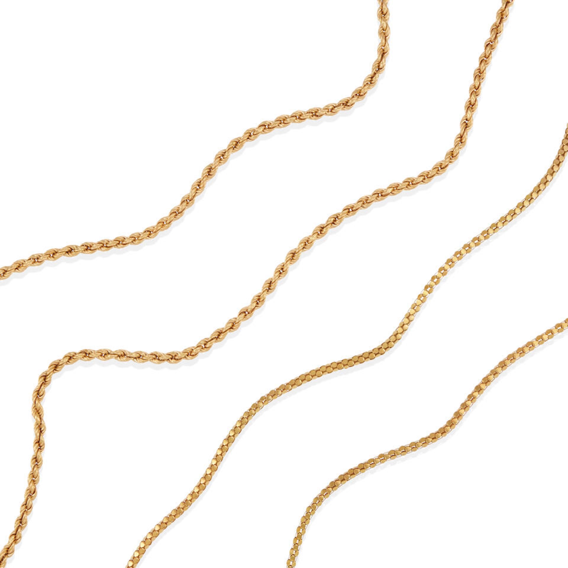 TWO 18K GOLD CHAIN NECKLACES - Image 2 of 2