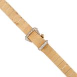 SHREVE & CO.: A 14K BI-COLOR GOLD AND DIAMOND SURPRISE WRISTWATCH