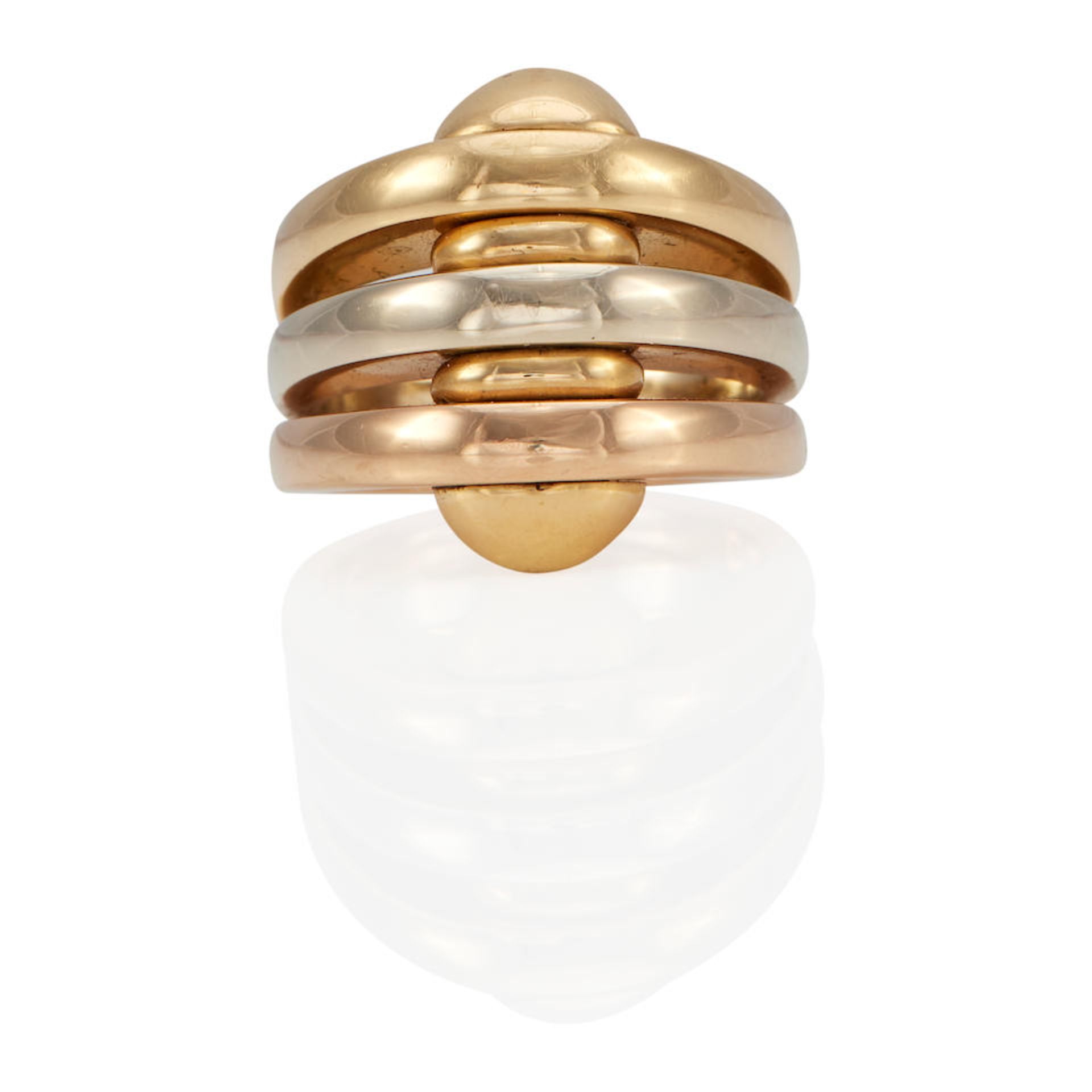 BULGARI: AN 18K TRI-COLOR GOLD RING