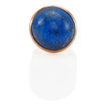 A 14K GOLD AND LAPIS LAZULI RING