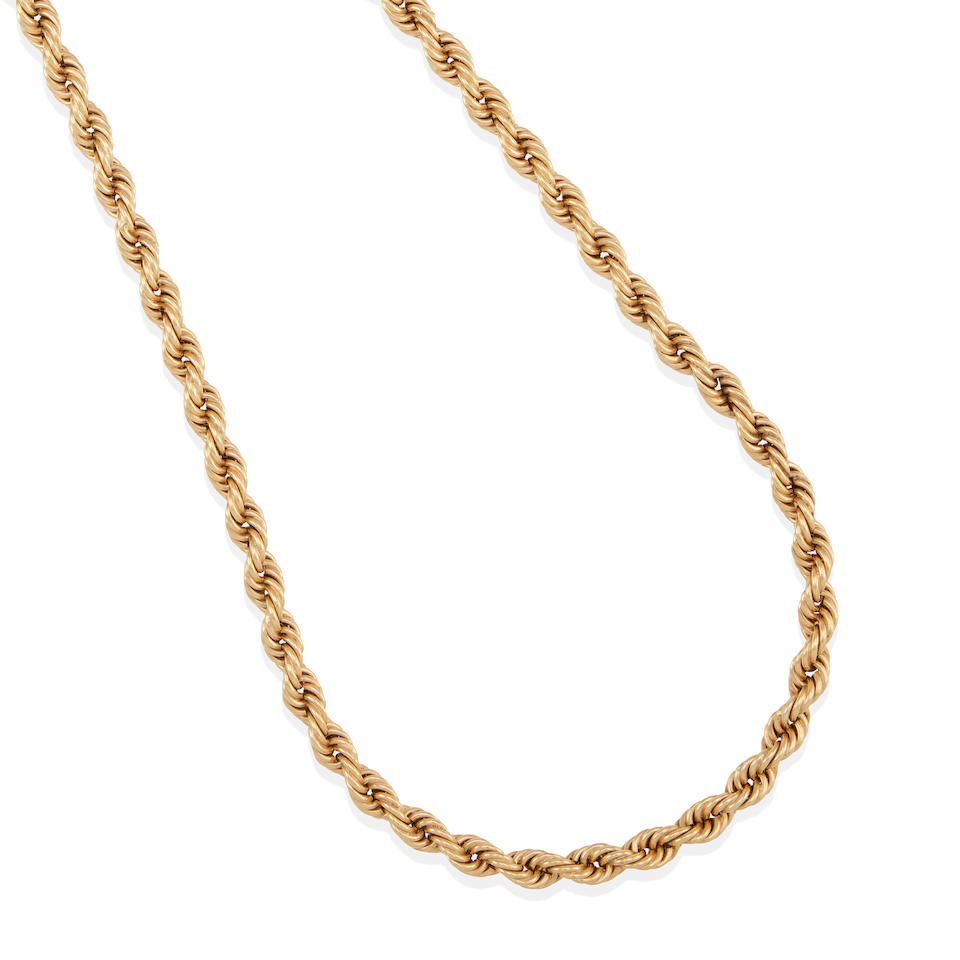 A 14K GOLD ROPE CHAIN NECKLACE - Image 2 of 2