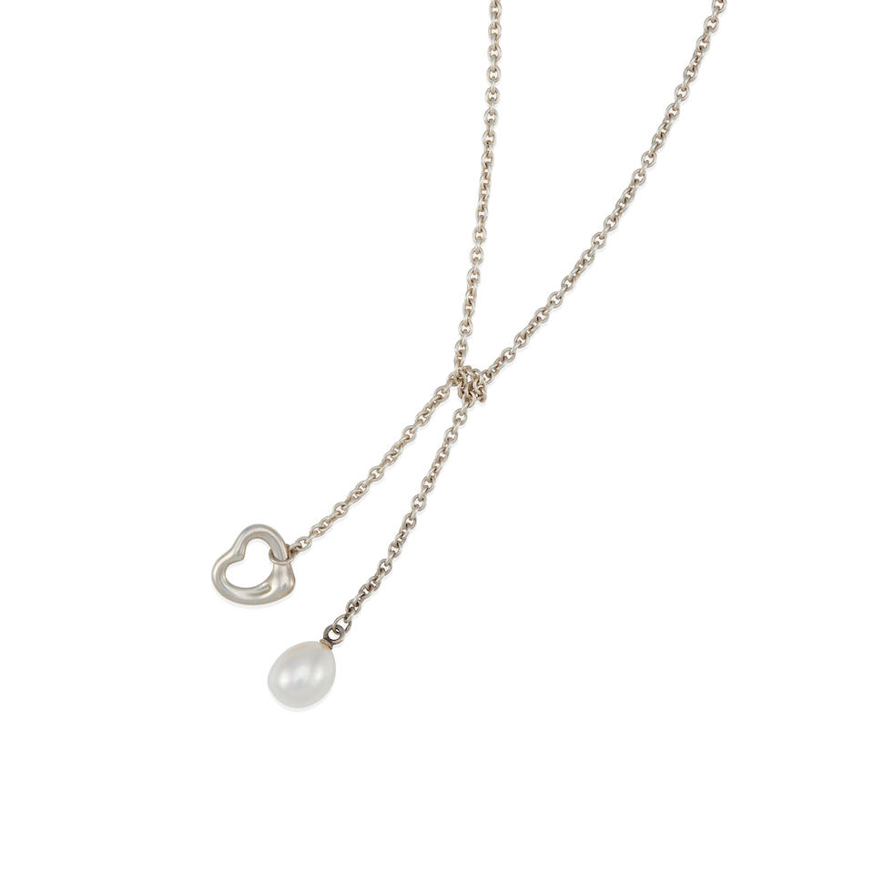 ELSA PERETTI FOR TIFFANY & CO.: A SILVER AND CULTURED PEARL LARIAT NECKLACE - Image 2 of 2