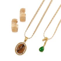 A GROUP OF GOLD AND GEM-SET JEWELRY