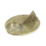 A brass Butterfield-type sundial, English, mid-18th century,