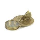 A rare Thomas Heath gilt brass Butterfield-type dial, English, mid-18th century,