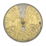A silver and gilt brass perpetual calendar, German, early 18th century,