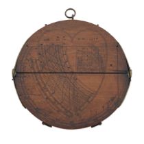 A folding wooden quadrant, English, dated 1694,