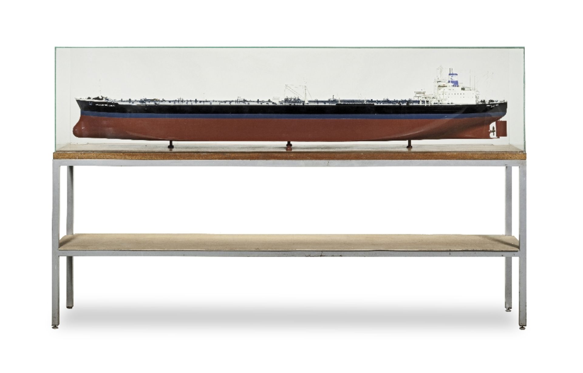 A Large Shipbuilder's Scale Model of the Tanker Halcyon the Great, Circa 1970, the model 87 3/8i...