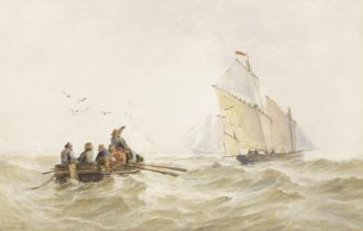 Thomas Bush Hardy (British, 1842-1897) 'Off Treport, A Hazy Morning'