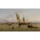 Henry Redmore (British, 1820-1887) A busy estuary scene