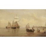 Henry Redmore (British, 1820-1887) Dutch shipping in a calm; Dutch shipping in choppy seas, a pair