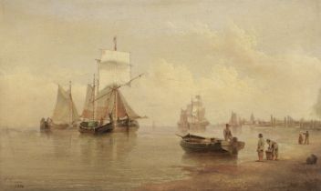 Henry Redmore (British, 1820-1887) Dutch shipping in a calm; Dutch shipping in choppy seas, a pair