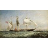 James Harris of Swansea (British, 1810-1887) The barque Ethelbert hove to for the pilot which is...