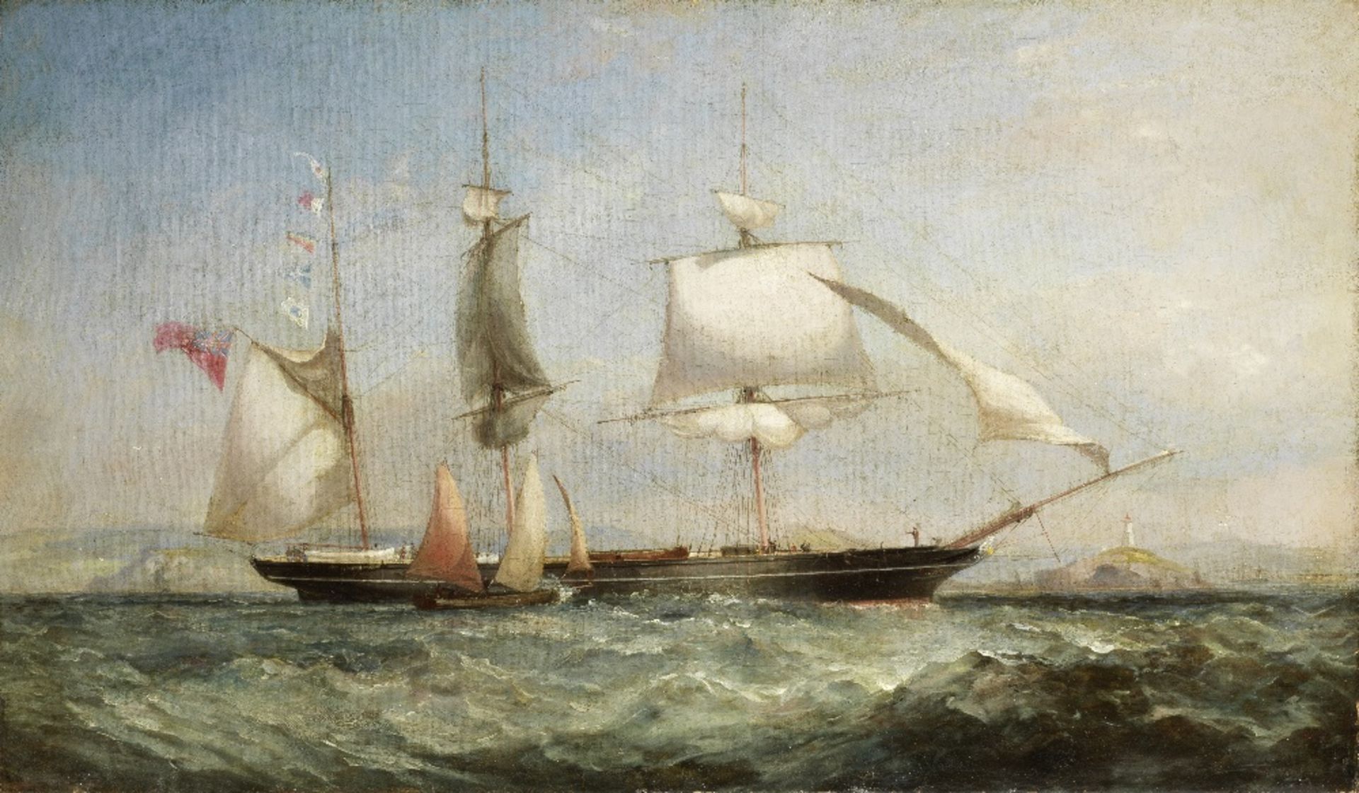 James Harris of Swansea (British, 1810-1887) The barque Ethelbert hove to for the pilot which is...