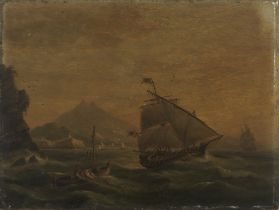 Thomas Luny (British, 1759-1837) Off the Island of Ischia, Bay of Naples unframed