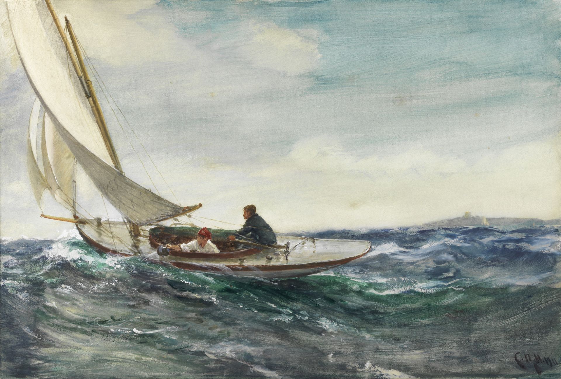 Charles Napier Hemy, RA RWS (British, 1841-1917) 'The Little Yacht'