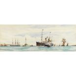 Charles Edward Dixon (1872-1934) The White Star liner Oceanic (II) off New Brighton having just ...