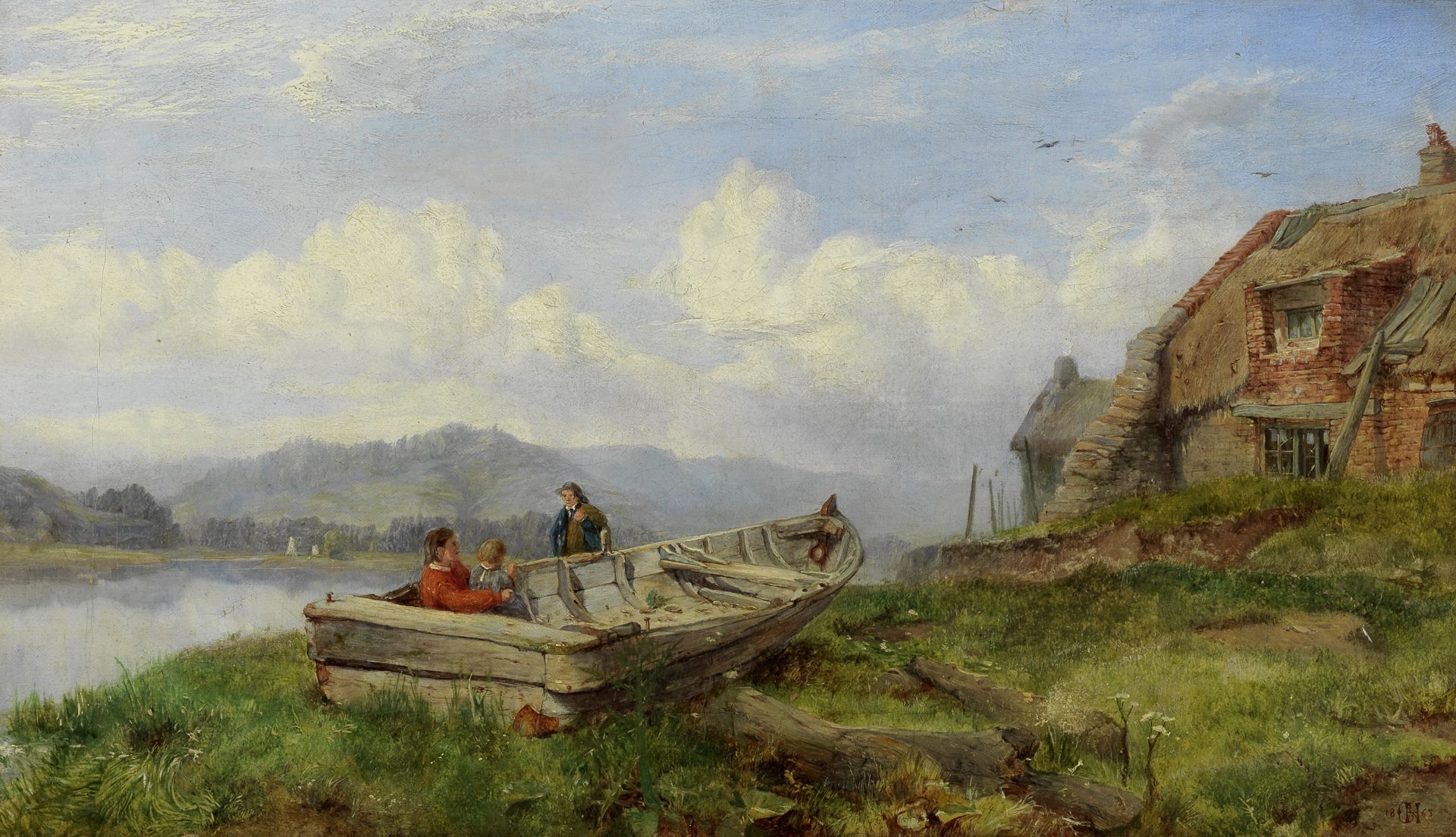 Charles Napier Hemy, RA RWS (British, 1841-1917) 'The Old Fisher Boat, Salmon Station on the Tyne'