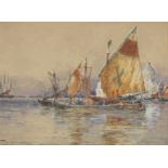 Thomas Bush Hardy (British, 1842-1897) Boats in the Grand Canal, Venice