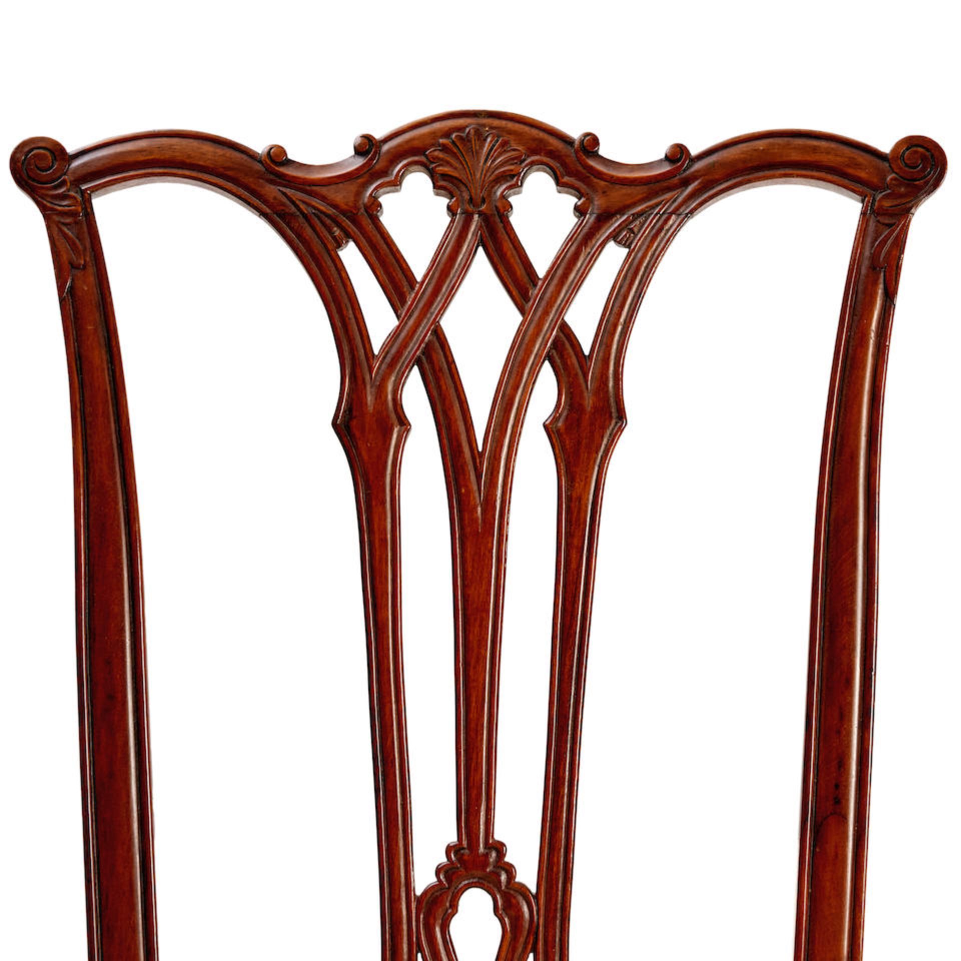 TEN MAHOGANY CHIPPENDALE-STYLE CHAIRS - Image 3 of 4