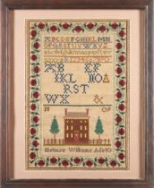 FRAMED REPRODUCTION 'HELOISE WILLIAMS 1809' NEEDLEWORK SAMPLER