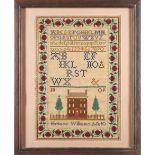 FRAMED REPRODUCTION 'HELOISE WILLIAMS 1809' NEEDLEWORK SAMPLER