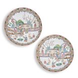 PAIR OF HAND-PAINTED CHINESE PORCELAIN CHARGERS