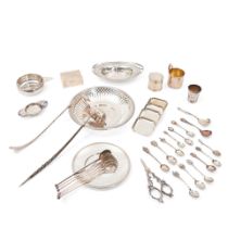 GROUP OF STERLING SILVER, .800 SILVER, AND SILVER-PLATED TABLEWARE AND ACCESSORIES