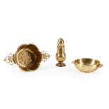 THREE PIECES OF EARLY BRASSWARE