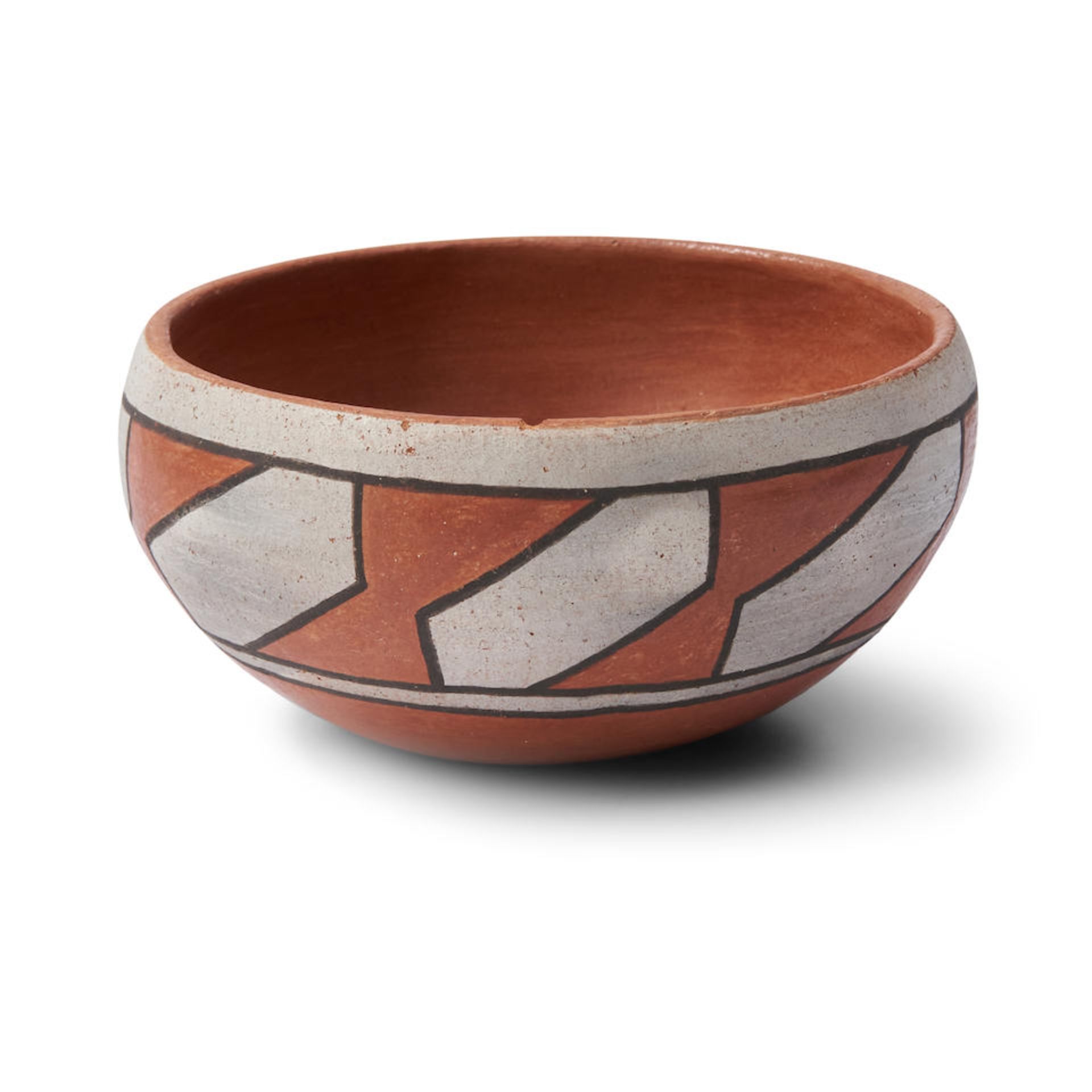 A SMALL SOUTHWEST POLYCHROME POTTERY BOWL