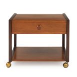 EDWARD WORMLEY (1907-1995) FOR DUNBAR SIDE TABLE ON CASTERS